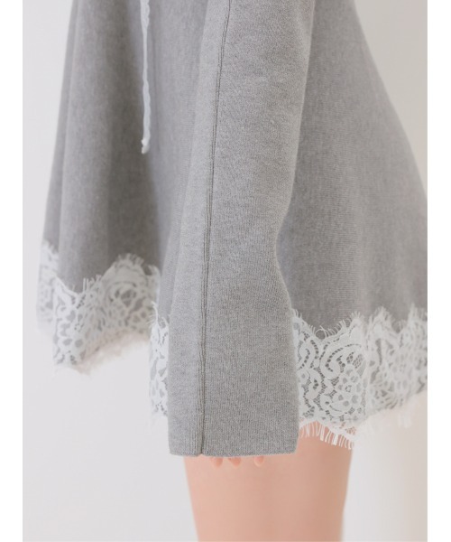 M me eme(エムミーエメ)の「Bicolor ribbon lace bolero mini onepiece(eme11114)(ワンピース・レディース・グレー/ブラック・FL/FREE/XS)」の8枚目の写真