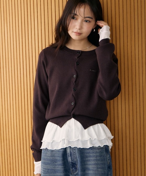 archives(アルシーヴ)の「フロッキードットアソートフリルカットTOPS(Tシャツ/カットソー・レディース・ブラック/オフホワイト/ブラウン/アイボリー・MEDIUM)」の3枚目の写真