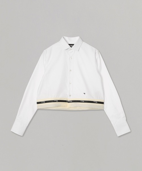 HOMME girls(オムガールズ)の「BELTED SHIRT HGSH064(シャツ/ブラウス・レディース・ブルー/ホワイト・SMALL)」の1枚目の写真
