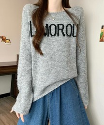 ロゴジャガードオーバーサイズニット