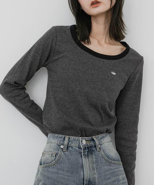 SENSE OF PLACE by URBAN RESEARCH(センスオブプレイスバイアーバンリサーチ)の「ラウンドネックリブTシャツ(Tシャツ/カットソー・レディース・グレー/ブラウン系その他/ピンク/ネイビー・ONE)」の22枚目の写真