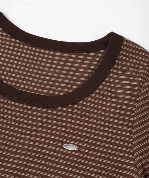 SENSE OF PLACE by URBAN RESEARCH(センスオブプレイスバイアーバンリサーチ)の「ラウンドネックリブTシャツ(Tシャツ/カットソー・レディース・グレー/ブラウン系その他/ピンク/ネイビー・ONE)」の13枚目の写真