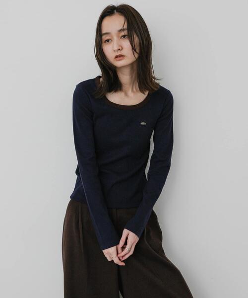 SENSE OF PLACE by URBAN RESEARCH(センスオブプレイスバイアーバンリサーチ)の「ラウンドネックリブTシャツ(Tシャツ/カットソー・レディース・グレー/ブラウン系その他/ピンク/ネイビー・ONE)」の5枚目の写真