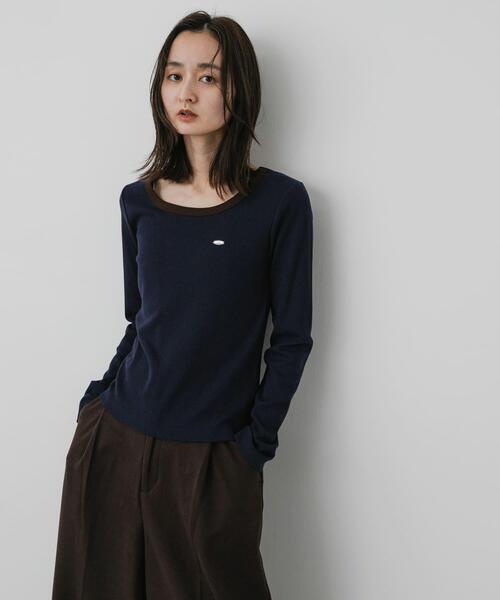 SENSE OF PLACE by URBAN RESEARCH(センスオブプレイスバイアーバンリサーチ)の「ラウンドネックリブTシャツ(Tシャツ/カットソー・レディース・グレー/ブラウン系その他/ピンク/ネイビー・ONE)」の6枚目の写真