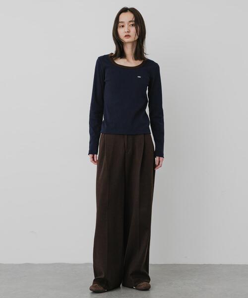 SENSE OF PLACE by URBAN RESEARCH(センスオブプレイスバイアーバンリサーチ)の「ラウンドネックリブTシャツ(Tシャツ/カットソー・レディース・グレー/ブラウン系その他/ピンク/ネイビー・ONE)」の8枚目の写真