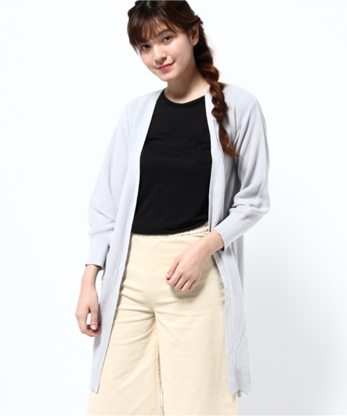 one after another NICE CLAUP(ワンアフターアナザーナイスクラップ)の「【ナイスクラップ】ロングカーディガン(カーディガン/ボレロ・レディース・アイボリー/イエロー/サックスブルー/ネイビー・FREE)」の3枚目の写真