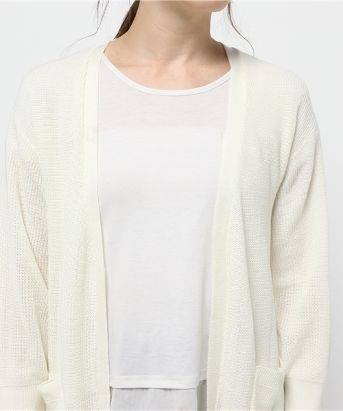 one after another NICE CLAUP(ワンアフターアナザーナイスクラップ)の「【ナイスクラップ】ロングカーディガン(カーディガン/ボレロ・レディース・アイボリー/イエロー/サックスブルー/ネイビー・FREE)」の7枚目の写真