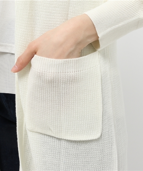 one after another NICE CLAUP(ワンアフターアナザーナイスクラップ)の「【ナイスクラップ】ロングカーディガン(カーディガン/ボレロ・レディース・アイボリー/イエロー/サックスブルー/ネイビー・FREE)」の9枚目の写真