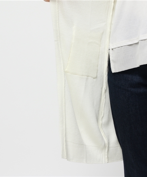 one after another NICE CLAUP(ワンアフターアナザーナイスクラップ)の「【ナイスクラップ】ロングカーディガン(カーディガン/ボレロ・レディース・アイボリー/イエロー/サックスブルー/ネイビー・FREE)」の11枚目の写真