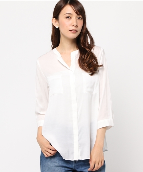 NATURAL BEAUTY BASIC(ナチュラルビューティーベーシック)の「ビエラダブルポケットシャツ(シャツ/ブラウス・レディース・カーキ/ホワイト系その他/ダークネイビー・MEDIUM/LARGE/SMALL)」の14枚目の写真