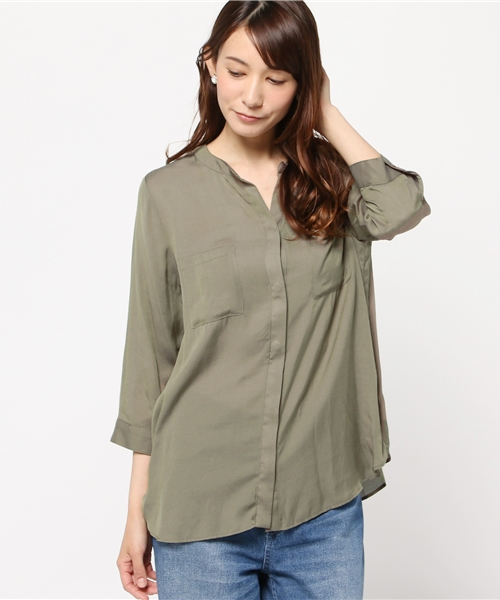 NATURAL BEAUTY BASIC(ナチュラルビューティーベーシック)の「ビエラダブルポケットシャツ(シャツ/ブラウス・レディース・カーキ/ホワイト系その他/ダークネイビー・MEDIUM/LARGE/SMALL)」の16枚目の写真