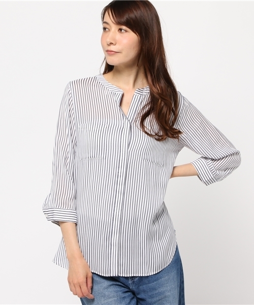 NATURAL BEAUTY BASIC(ナチュラルビューティーベーシック)の「ビエラダブルポケットシャツ(シャツ/ブラウス・レディース・カーキ/ホワイト系その他/ダークネイビー・MEDIUM/LARGE/SMALL)」の18枚目の写真