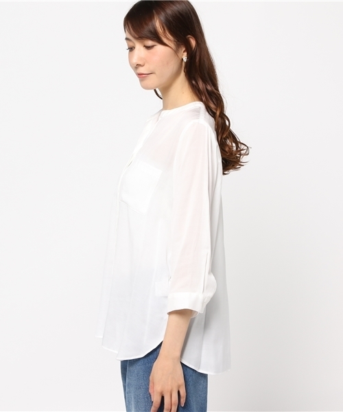 NATURAL BEAUTY BASIC(ナチュラルビューティーベーシック)の「ビエラダブルポケットシャツ(シャツ/ブラウス・レディース・カーキ/ホワイト系その他/ダークネイビー・MEDIUM/LARGE/SMALL)」の9枚目の写真