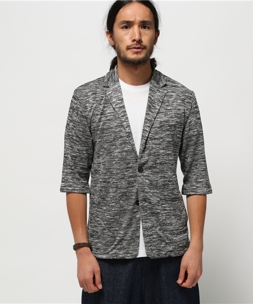 VENCEEXCHANGE（ヴァンスエクスチェンジ）の「T/R/PUニットソーテーラードジャケット    （テーラードジャケット・メンズ・ネイビー/ブラック・LARGE/MEDIUM）」の2枚目の写真