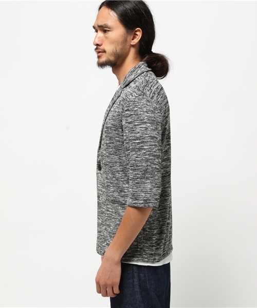 VENCEEXCHANGE（ヴァンスエクスチェンジ）の「T/R/PUニットソーテーラードジャケット    （テーラードジャケット・メンズ・ネイビー/ブラック・LARGE/MEDIUM）」の8枚目の写真