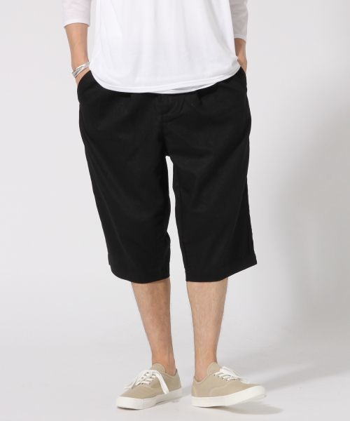 RAGEBLUE（レイジブルー）の「リネンタックハーフパンツ/727089（その他パンツ・メンズ・ベージュ/ブラック・MEDIUM/LARGE）」の2枚目の写真