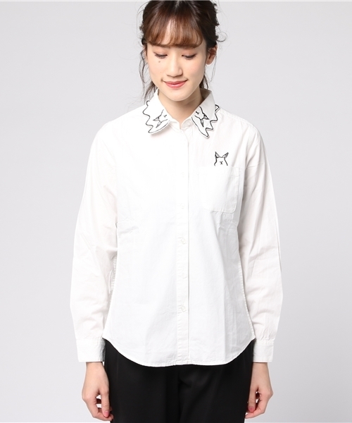 rovtski（ロフトスキー）の「うさぎ衿刺繍シャツ（シャツ/ブラウス