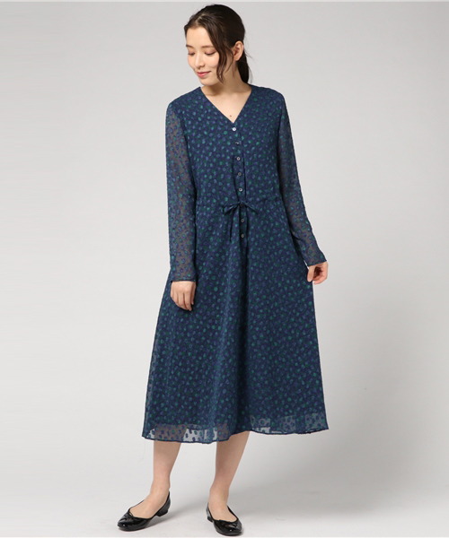 Banner Barrett（バナーバレット）の「フラワープリント　ロングドレス（ワンピース・レディース・ネイビー/ブラック・38）」の10枚目の写真