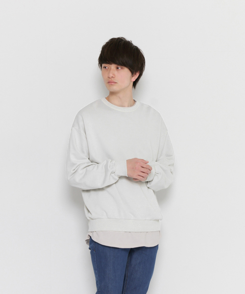 SENSE OF PLACE by URBAN RESEARCH（センスオブプレイスバイアーバンリサーチ）の「ピグメントビッグスウェットシャツ（スウェット・メンズ・チャコールグレー/ライトグレー/ピンク/イエロー・MEDIUM/LARGE）」の2枚目の写真