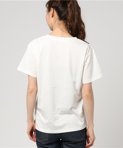 VENCEEXCHANGE（ヴァンスエクスチェンジ）の「シルケットポケット付きＴ（Tシャツ/カットソー・レディース・オフホワイト/ロイヤルブルー/ブラック/オリーブ・MEDIUM）」の7枚目の写真