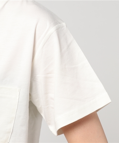 VENCEEXCHANGE（ヴァンスエクスチェンジ）の「シルケットポケット付きＴ（Tシャツ/カットソー・レディース・オフホワイト/ロイヤルブルー/ブラック/オリーブ・MEDIUM）」の9枚目の写真