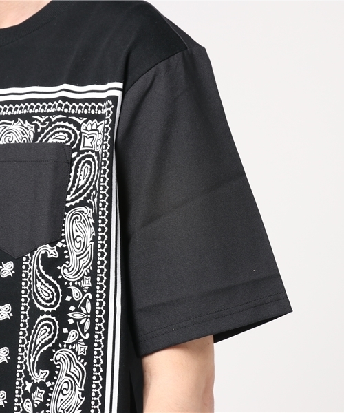 VENCEEXCHANGE（ヴァンスエクスチェンジ）の「オックス×裏毛バンダナプリントシャツT（Tシャツ/カットソー・メンズ・オフホワイト/ブラック・LARGE/MEDIUM）」の3枚目の写真