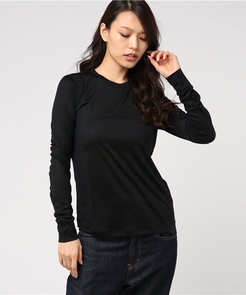 08sircus（ゼロエイトサーカス）の「【08sircus】 hight gauge jersey crew neck S16AL-TS14（Tシャツ/カットソー・レディース・ベージュ/ブラック・1）」の2枚目の写真