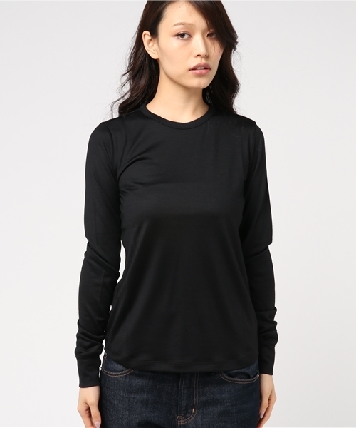 08sircus（ゼロエイトサーカス）の「【08sircus】 hight gauge jersey crew neck S16AL-TS14（Tシャツ/カットソー・レディース・ベージュ/ブラック・1）」の3枚目の写真