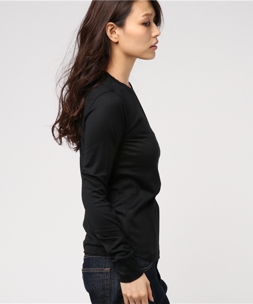 08sircus（ゼロエイトサーカス）の「【08sircus】 hight gauge jersey crew neck S16AL-TS14（Tシャツ/カットソー・レディース・ベージュ/ブラック・1）」の4枚目の写真