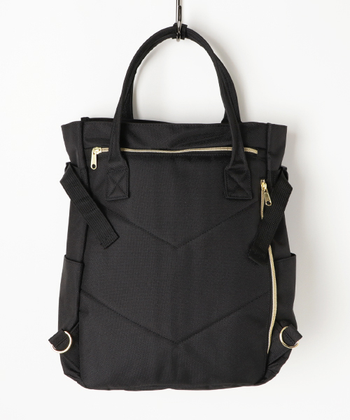 anello（アネロ）の「【anello】 杢調ポリキャンバス 10ポケット2WAYリュック（バックパック/リュック・レディース・ベージュ/ブラック/ブルー/グレー/ミント/ネイビー/ピンク/レッド・FREE）」の10枚目の写真