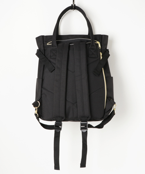 anello（アネロ）の「【anello】 杢調ポリキャンバス 10ポケット2WAYリュック（バックパック/リュック・レディース・ベージュ/ブラック/ブルー/グレー/ミント/ネイビー/ピンク/レッド・FREE）」の14枚目の写真