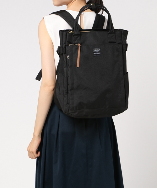 anello（アネロ）の「【anello】 杢調ポリキャンバス 10ポケット2WAYリュック（バックパック/リュック・レディース・ベージュ/ブラック/ブルー/グレー/ミント/ネイビー/ピンク/レッド・FREE）」の17枚目の写真