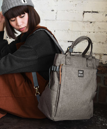 anello（アネロ）の「【anello】 杢調ポリキャンバス 10ポケット2WAYリュック（バックパック/リュック）」