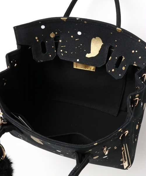 DRESSCAMP（ドレスキャンプ）の「DRESSCAMP (ドレスキャンプ)SPARKLE ペイントデザイン2WAYハンドバッグ（ハンドバッグ・レディース・ブラック・FREE）」の4枚目の写真