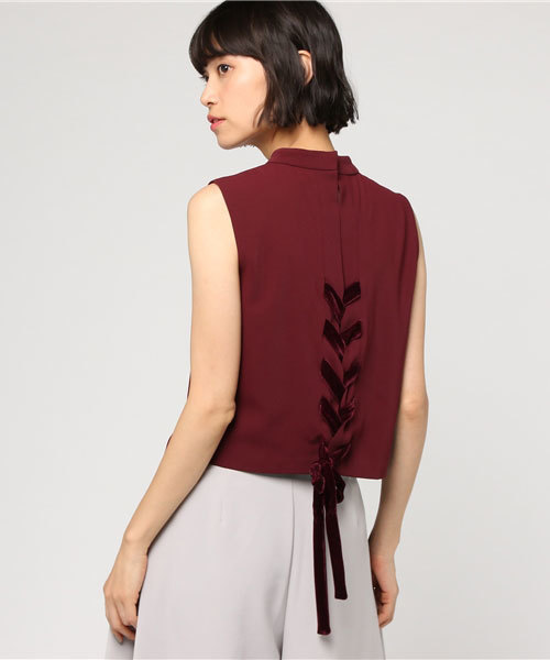 MERCURYDUO（マーキュリーデュオ）の「サイドリボンドレスブラウス（シャツ/ブラウス・レディース・ブラック/ボルドー・FREE）」の2枚目の写真