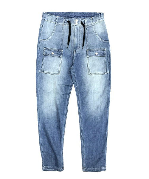 EVENFLOW（イーブンフロー）の「evenflowイーブンフロウ / ブッシュ スキニーテーパード ジョガーパンツ EFP-702（デニムパンツ・メンズ・インディゴブルー/ライトインディゴブルー・SMALL/MEDIUM/LARGE）」の4枚目の写真