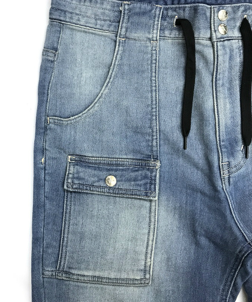 EVENFLOW（イーブンフロー）の「evenflowイーブンフロウ / ブッシュ スキニーテーパード ジョガーパンツ EFP-702（デニムパンツ・メンズ・インディゴブルー/ライトインディゴブルー・SMALL/MEDIUM/LARGE）」の21枚目の写真