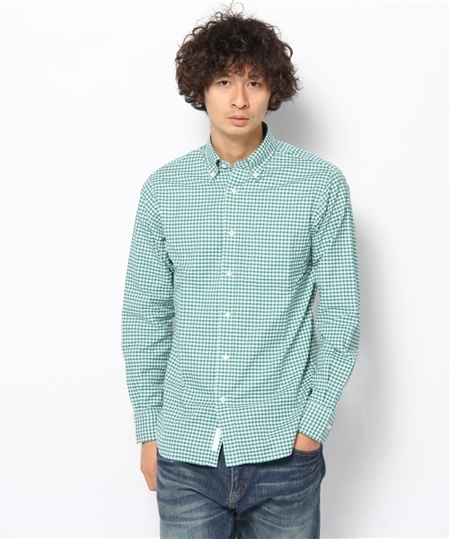 BEAUTY&YOUTH UNITED ARROWS（ビューティーアンドユースユナイテッドアローズ）の「BY オックス ギンガムチェック ボタンダウンシャツ（Regular）◆（シャツ/ブラウス・メンズ・ブラック/ケリー/ロイヤルブルー・X-SMALL/SMALL/MEDIUM/LARGE/X-LARGE）」の2枚目の写真
