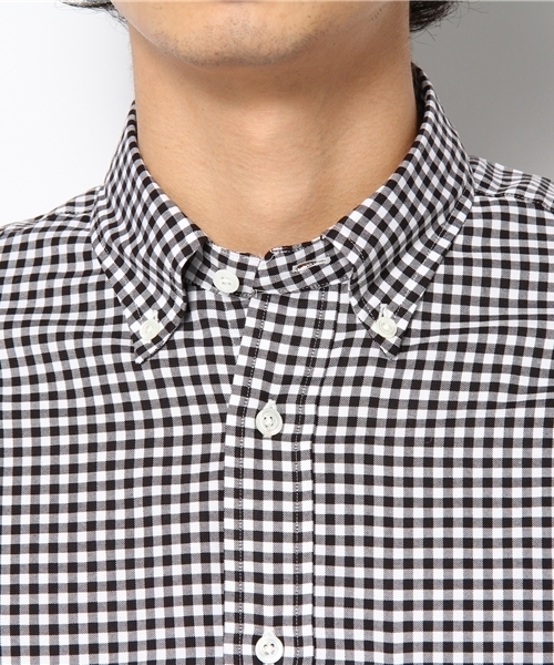 BEAUTY&YOUTH UNITED ARROWS（ビューティーアンドユースユナイテッドアローズ）の「BY オックス ギンガムチェック ボタンダウンシャツ（Regular）◆（シャツ/ブラウス・メンズ・ブラック/ケリー/ロイヤルブルー・X-SMALL/SMALL/MEDIUM/LARGE/X-LARGE）」の7枚目の写真