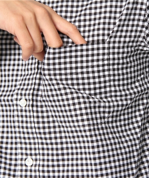 BEAUTY&YOUTH UNITED ARROWS（ビューティーアンドユースユナイテッドアローズ）の「BY オックス ギンガムチェック ボタンダウンシャツ（Regular）◆（シャツ/ブラウス・メンズ・ブラック/ケリー/ロイヤルブルー・X-SMALL/SMALL/MEDIUM/LARGE/X-LARGE）」の10枚目の写真