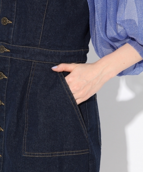 Heather(ヘザー)の「2WAYマエボタンジャンスカ 791657(ワンピース・レディース・ベージュ/ネイビー/ブルー/ブルー系その他/ブラック・S/M/SMALL/MEDIUM)」の14枚目の写真