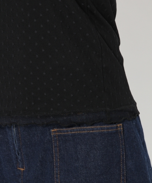 Heather（ヘザー）の「ドットチュールハイネック＊タンク　792006（Tシャツ/カットソー・レディース・ブラック/アイボリー/ヘザーグレー・FREE）」の12枚目の写真