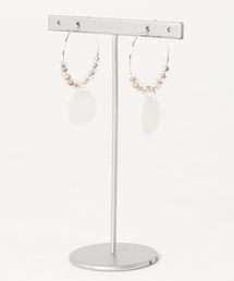 【manatula】シェルプレート/ボヘミアンビーズピアス