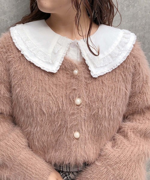 one after another NICE CLAUP（ワンアフターアナザーナイスクラップ）の「フリルレース襟ブラウス（シャツ/ブラウス・レディース・オフホワイト/ピンク系その他/ライトベージュ・FREE）」の10枚目の写真