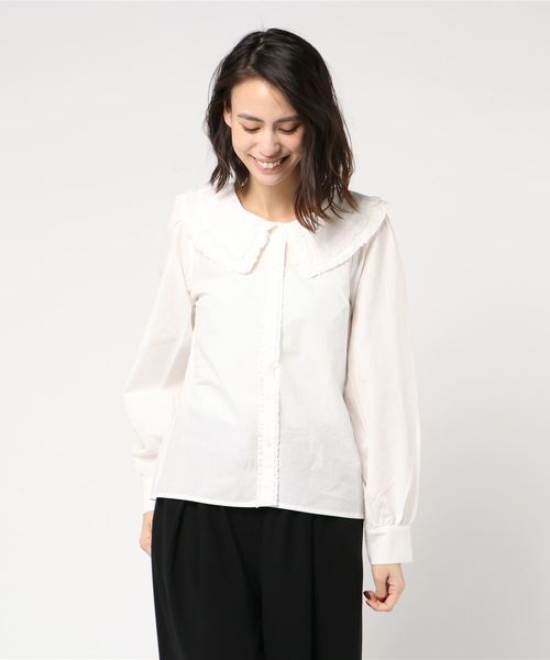 one after another NICE CLAUP（ワンアフターアナザーナイスクラップ）の「フリルレース襟ブラウス（シャツ/ブラウス・レディース・オフホワイト/ピンク系その他/ライトベージュ・FREE）」の19枚目の写真