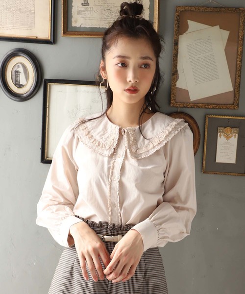 one after another NICE CLAUP（ワンアフターアナザーナイスクラップ）の「フリルレース襟ブラウス（シャツ/ブラウス・レディース・オフホワイト/ピンク系その他/ライトベージュ・FREE）」の17枚目の写真