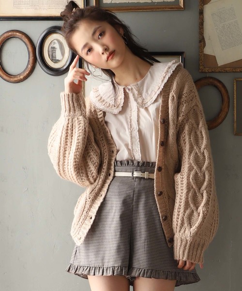 one after another NICE CLAUP（ワンアフターアナザーナイスクラップ）の「フリルレース襟ブラウス（シャツ/ブラウス・レディース・オフホワイト/ピンク系その他/ライトベージュ・FREE）」の15枚目の写真