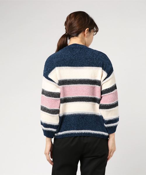 LUGG NAGG（ラグナグ）の「【Jewelobe/ ジュエローブ】モールボーダー ニットトップス（ニット/セーター・レディース・ブラック/ベージュ/ネイビー・FREE）」の8枚目の写真