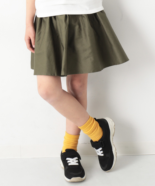 devirock（デビロック）の「ミニ丈ギャザースカッツ（スカート・キッズ・ピンク系その他/ピンク系その他2/ネイビー/オレンジ系その他/レッド系その他/カーキ/ベージュ/ラベンダー/ブラック/イエロー系その他/ワイン・160cm/140cm/150cm/120cm/130cm/100cm/110cm）」の4枚目の写真