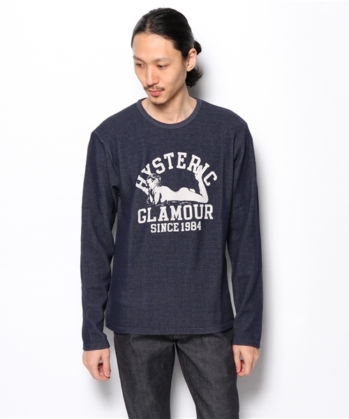 HYSTERIC GLAMOUR（ヒステリックグラマー）の「COLLEGE #1 pt T-SH（Tシャツ/カットソー・メンズ・ピンク/ネイビー/チャコールグレー・LARGE/SMALL/MEDIUM）」の10枚目の写真